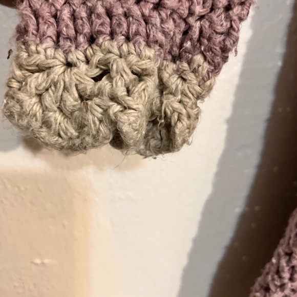 Sweater petticoat over coat hand crochet with back now purple gray 2 years - Picture 3 of 8